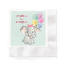 Ballons de fête des éléphants mignons Anniversaire