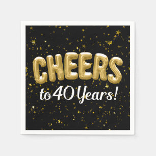 Serviette En Papier Ballons d'or bravo à 40 ans 40e anniversaire