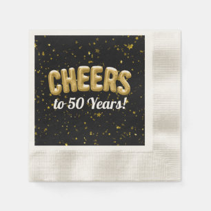 Serviette En Papier Ballons d'or bravo à 50 ans 50e anniversaire