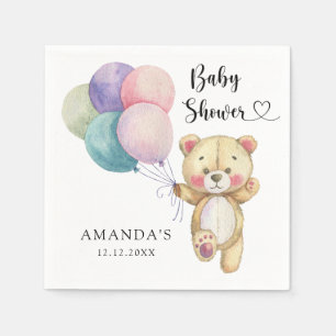 Serviette En Papier Ballons d'ours en peluche - Baby shower