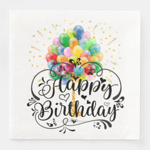 Serviette En Papier Ballons Joyeux Anniversaire
