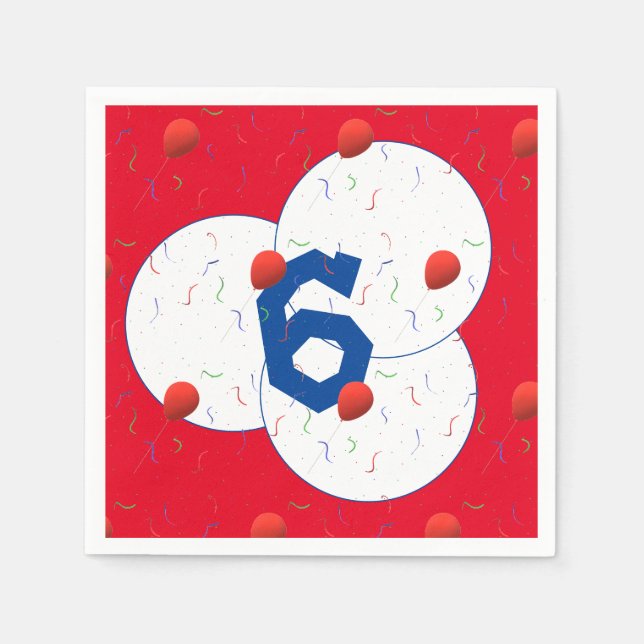 Serviette En Papier Ballons lumineux et Confetti Anniversaire (Devant)