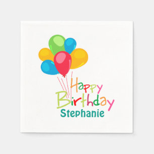 Serviette En Papier Ballons personnalisés Joyeux anniversaire