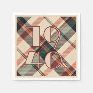 Serviette En Papier Ballons Plaid des années 1940