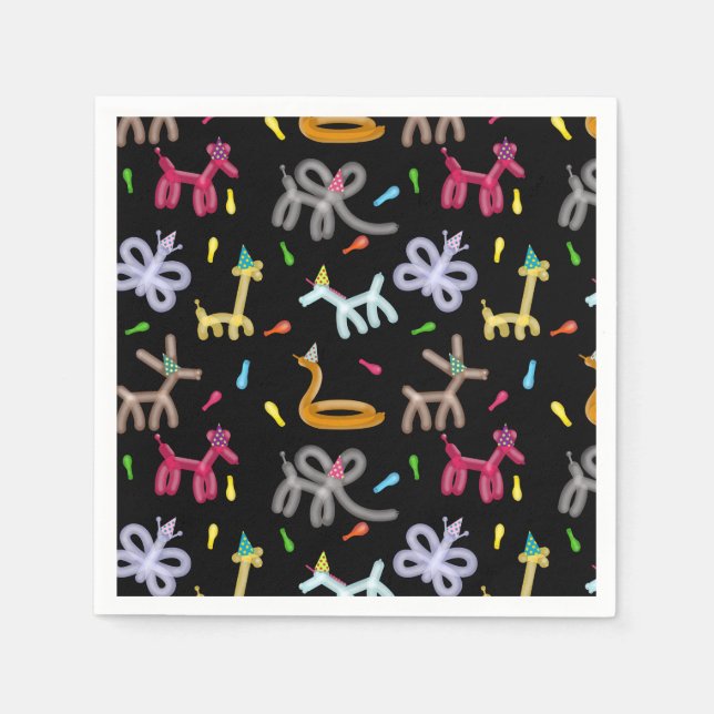 Serviette En Papier Balloon Animals Kids Birthday Party Theme (Devant)