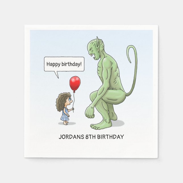 Serviette En Papier Balloon Girl et Goblin (Devant)