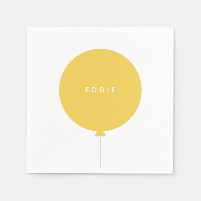 Serviette En Papier Balloon moderne | Nom du parti Anniversaire de enf (Devant)