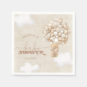 Serviette En Papier Balloon Ours Teddy Baby shower neutre serviettes