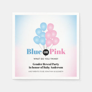 Serviette En Papier Balloons bleus ou roses Fête de révélation de g