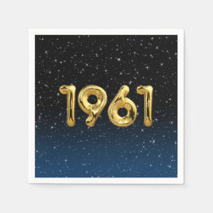 Serviette En Papier Balloons d'anniversaire 1961 dans des serviettes e