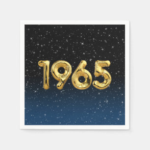 Serviette En Papier Balloons D'Anniversaire 1965 En Étoiles Serviettes