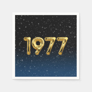 Serviette En Papier Balloons D'Anniversaire 1977 En Étoiles Serviettes