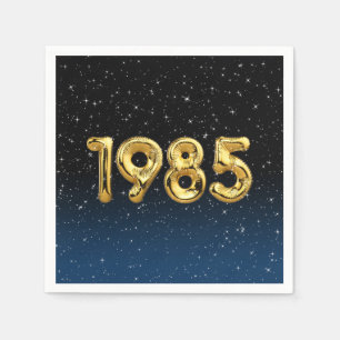 Serviette En Papier Balloons D'Anniversaire 1985 En Étoiles Serviettes