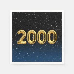Serviette En Papier Balloons D'Anniversaire 2000 En Étoiles Serviettes