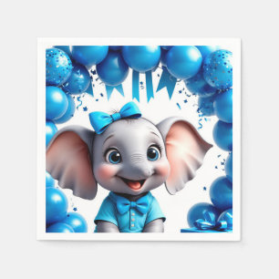 Serviette En Papier Balloons d'anniversaire pour une fête d'éléphant m