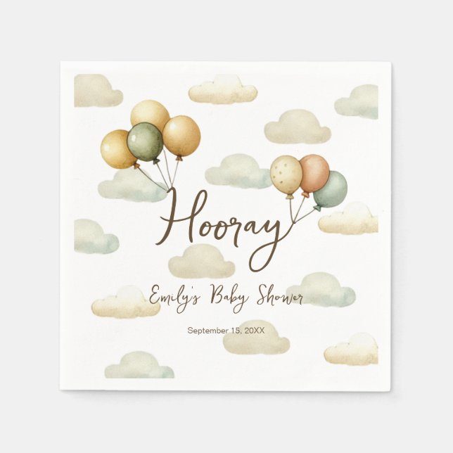 Serviette En Papier Balloons flottants Aventures (Devant)