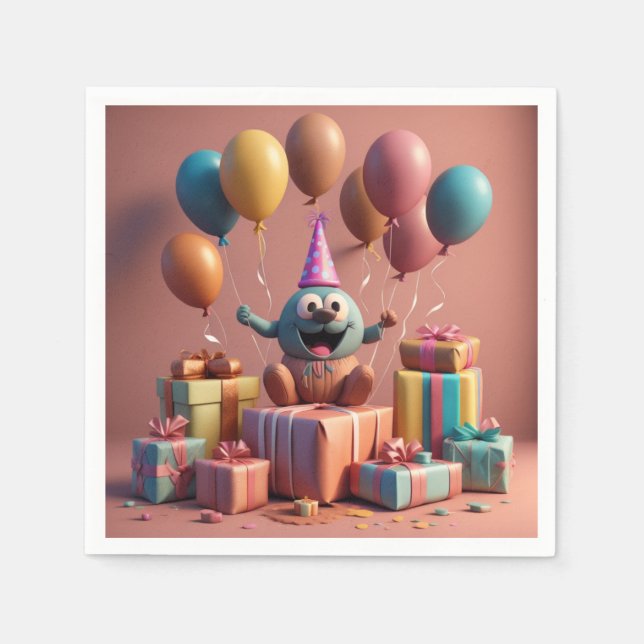Serviette En Papier Balloons jolies oeuvres (Devant)