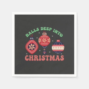 Serviette En Papier Balls Deep Deep In Christmas Drôle Noël Père Noël 
