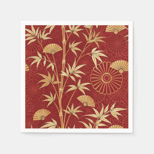Serviette En Papier Bambou cramoisi Est-Asiatique (2)