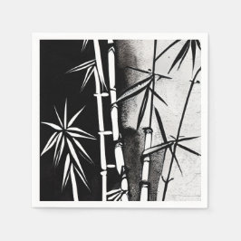 Serviette En Papier Bambou moderne noir et blanc spectaculaire