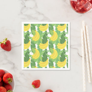 Serviette En Papier Banana Leaves et Fruit Pattern