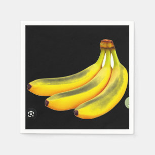 Serviette En Papier Banane noire jaune