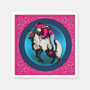 Serviette En Papier Bandana rose du Parti occidental Mutton Bustin