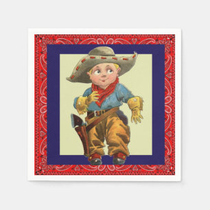 Serviette En Papier Bandana rouge 2 de partie d'enfant vintage