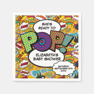 Serviette En Papier Bande dessinée amusante pour Baby Shower Ready to 