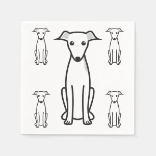 Serviette En Papier Bande dessinée de chien de lévrier italien