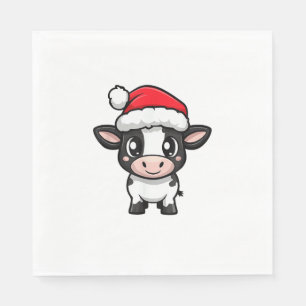 Serviette En Papier Bande dessinée de Noël de vache