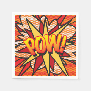 Serviette En Papier Bande dessinée rétro amusante POW