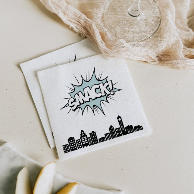 Serviette En Papier Bande dessinée Superhero 1er anniversaire (Créateur téléchargé)