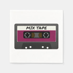 Serviette En Papier Bande Mélange Violet - 80s Et 90s Cadeau Inspiré R