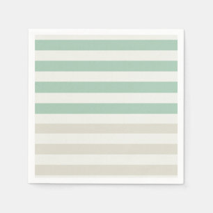 Serviette En Papier Bandes à la menthe, pâles et blanches