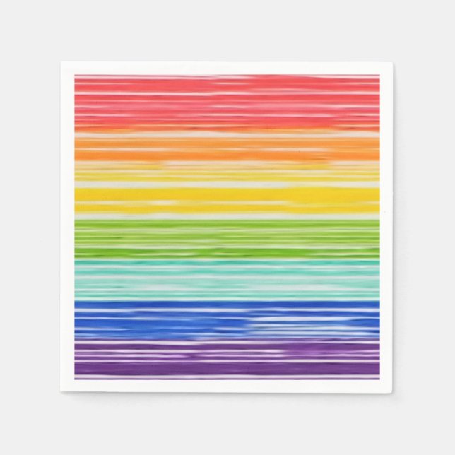 Serviette En Papier Bandes arc-en-ciel inondées (Devant)