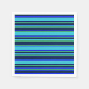 Serviette En Papier Bandes bleues et vertes