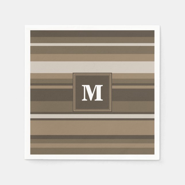Serviette En Papier Bandes Brown (Devant)