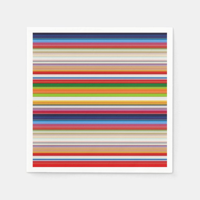 Serviette En Papier Bandes chaudes et colorées (Devant)