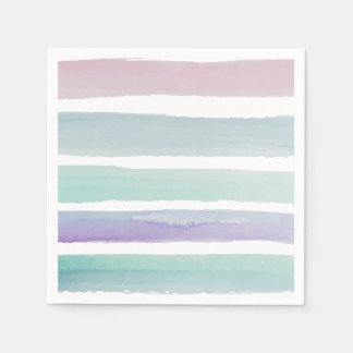 Serviette En Papier Bandes d'aquarelle Pastel