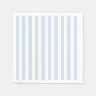 Serviette En Papier Bandes de bonbons bleu pâle et blanc