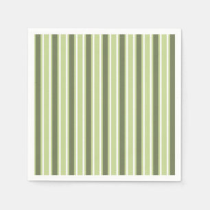 Serviette En Papier Bandes de bonbons d'olive et blanc