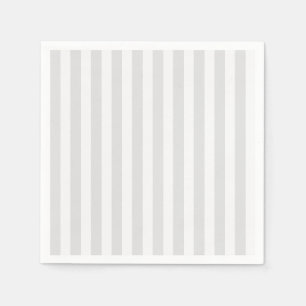 Serviette En Papier Bandes de bonbons gris clair et blanc