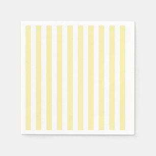 Serviette En Papier Bandes de bonbons jaunes et blancs