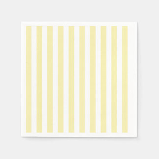 Serviette En Papier Bandes de bonbons jaunes et blancs