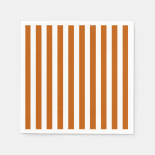Serviette En Papier Bandes de bonbons orange et blanc brûlés