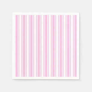 Serviette En Papier Bandes de bonbons rose clair et blanc