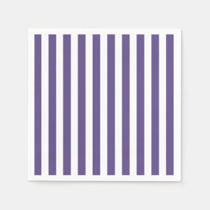 Serviette En Papier Bandes de bonbons ultra violettes et blanches