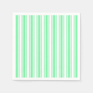 Serviette En Papier Bandes de bonbons vert et blanc pastel