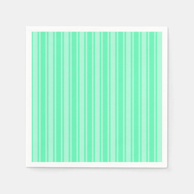 Serviette En Papier Bandes de bonbons vertes à la menthe (Devant)